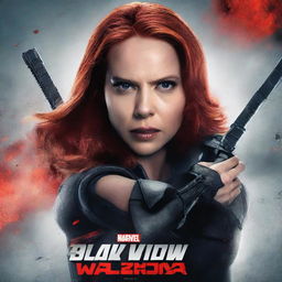 A dynamic movie poster for 'Black Widow 2: The White Widow', featuring Black Widow and a girl in a white assassin outfit engaged in an intense fight