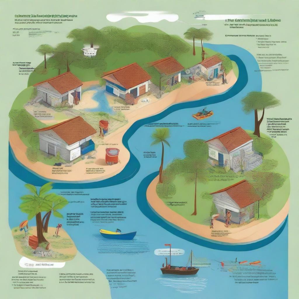 An informative and educational illustration of sustainable development and disaster management in the Andaman and Nicobar Islands