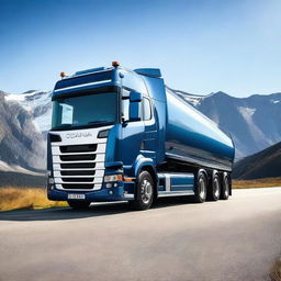 A detailed and high-resolution image of a Scania truck, showcasing its sleek design and powerful build