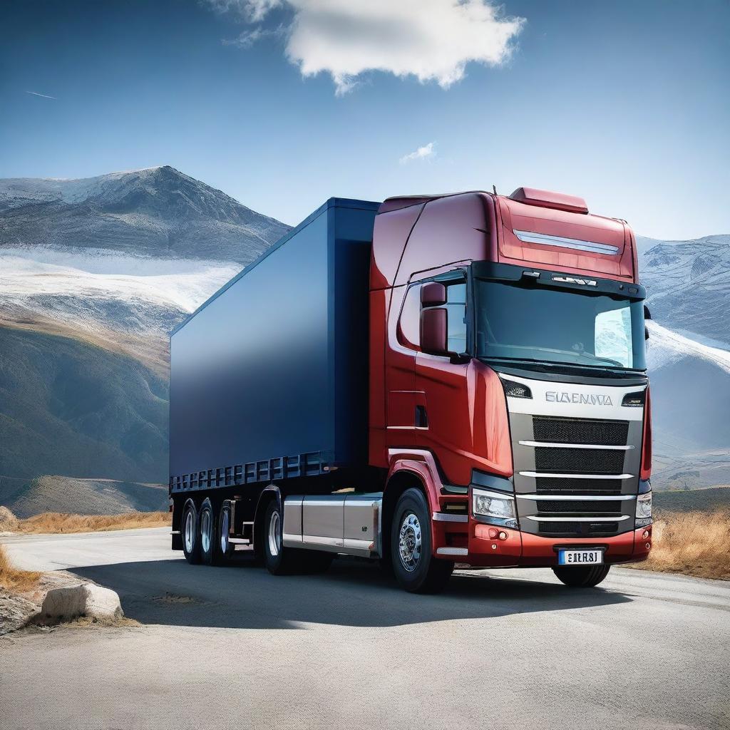 A detailed and high-resolution image of a Scania truck, showcasing its sleek design and powerful build