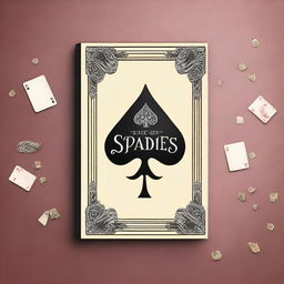 Create a book cover for a young adult fantasy romance titled 'Ace of Spades' with an Alice in Wonderland theme