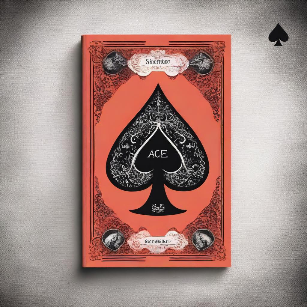 Create a book cover for a young adult fantasy romance titled 'Ace of Spades' with an Alice in Wonderland theme