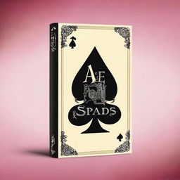 Create a book cover for a young adult fantasy romance titled 'Ace of Spades' with an Alice in Wonderland theme