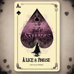 Create a young adult fantasy romance book cover titled 'Ace of Spades' with an Alice in Wonderland theme