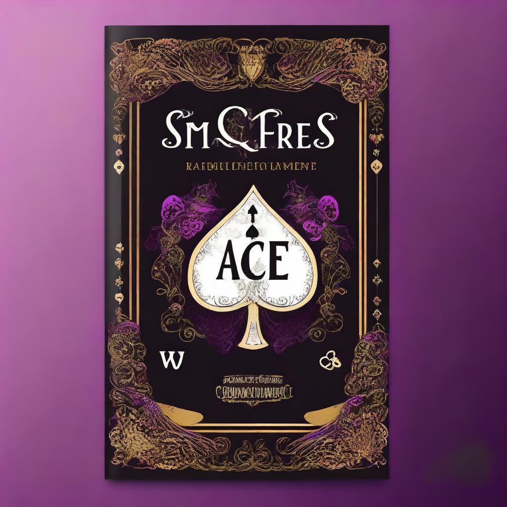 Design a young adult fantasy romance book cover titled 'Ace of Spades' with an Alice in Wonderland theme