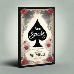 Design a young adult fantasy romance book cover titled 'Ace of Spades' with an Alice in Wonderland theme