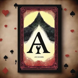 Create an eye-catching young adult fantasy romance book cover titled 'Ace of Spades' with an Alice in Wonderland theme