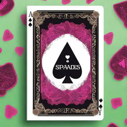 Create a dramatic and appealing young adult fantasy romance book cover titled 'Ace of Spades' with an Alice in Wonderland theme