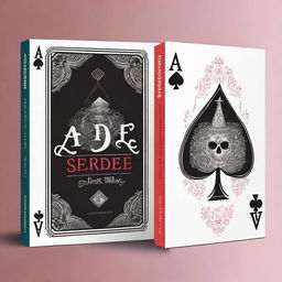 Create a dramatic and appealing young adult fantasy romance book cover titled 'Ace of Spades' with an Alice in Wonderland theme