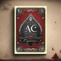 Create a dramatic and appealing young adult fantasy romance book cover titled 'Ace of Spades' with an Alice in Wonderland theme