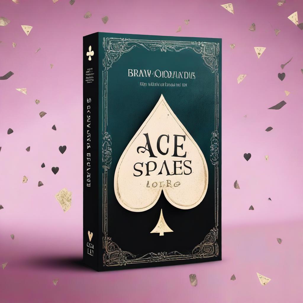 Design a young adult fantasy romance book cover titled 'Ace of Spades' with an Alice in Wonderland theme