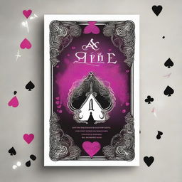 Design a young adult fantasy romance book cover titled 'Ace of Spades' with an Alice in Wonderland theme