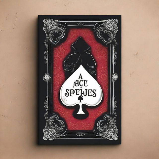 Design a young adult fantasy romance book cover titled 'Ace of Spades' with an Alice in Wonderland theme