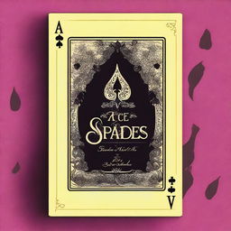 Design a young adult fantasy romance book cover titled 'Ace of Spades' with an Alice in Wonderland theme