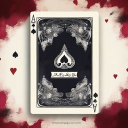 Create a young adult fantasy romance book cover titled 'Ace of Spades' with an Alice in Wonderland theme