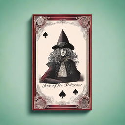 Design a young adult fantasy romance book cover titled 'Ace of Spades' with an Alice in Wonderland theme