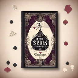 Design a young adult fantasy romance book cover titled 'Ace of Spades' with an Alice in Wonderland theme