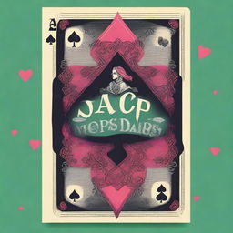 Design a young adult fantasy romance book cover titled 'Ace of Spades' with an Alice in Wonderland theme