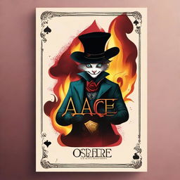 Design a young adult fantasy romance book cover titled 'Ace of Spades' with an Alice in Wonderland theme