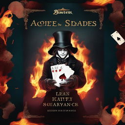 Create a young adult fantasy romance book cover titled 'Ace of Spades' with an Alice in Wonderland theme