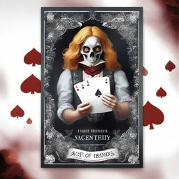 Design a young adult fantasy romance book cover titled 'Ace of Spades' with an Alice in Wonderland theme