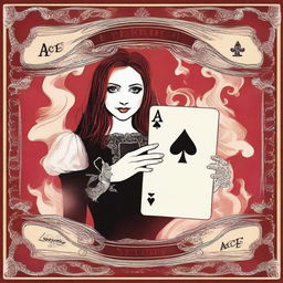 Create a young adult fantasy romance book cover titled 'Ace of Spades' with an Alice in Wonderland theme