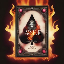 Create a young adult fantasy romance book cover titled 'Ace of Spades' with an Alice in Wonderland theme