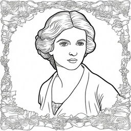 Create a coloring book page featuring Mary Wollstonecraft (1759-1797)