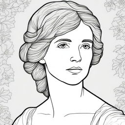 Create a coloring book page featuring Mary Wollstonecraft (1759-1797)