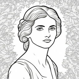 Create a coloring book page featuring Mary Wollstonecraft (1759-1797)