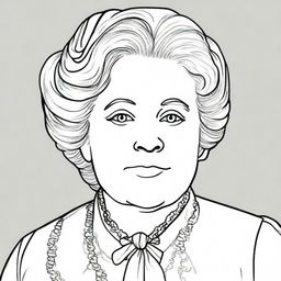 Create a coloring book page featuring Elizabeth Cady Stanton (1815-1902)