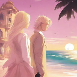 The cover features a blurred background of an opulent beachside mansion, highlighting the wealth and lifestyle of the protagonist