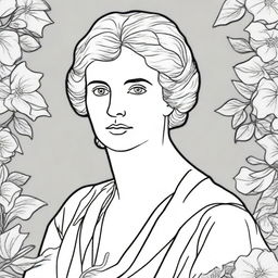 Create a coloring book page featuring Mary Wollstonecraft (1759-1797)