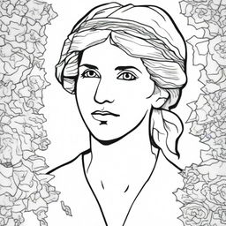 Create a coloring book page featuring Mary Wollstonecraft (1759-1797)