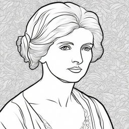 Create a coloring book page featuring Mary Wollstonecraft (1759-1797)