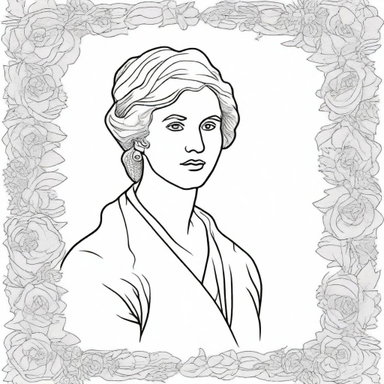 Create a coloring book page featuring Mary Wollstonecraft (1759-1797)