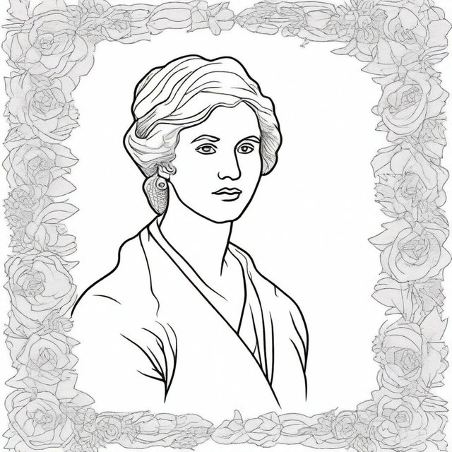 Create a coloring book page featuring Mary Wollstonecraft (1759-1797)