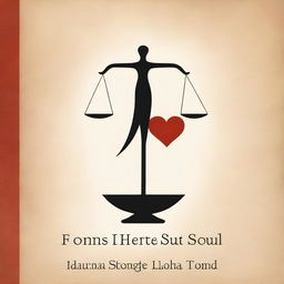 A human figure holds a balance scale with a heart on one side and a soul on the other