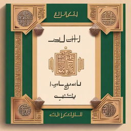 Create a book cover featuring archaeological symbols