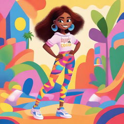 A detailed illustration of a character named Coco Lovelock wearing stylish leggings