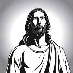 Jesus Christ standing, depicted in a comic style