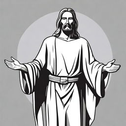 Jesus Christ standing, depicted in a comic style