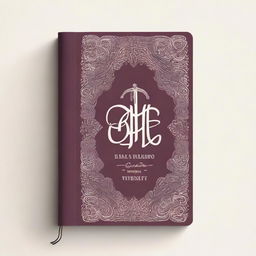 A beautifully designed Bible cover featuring elegant typography, intricate patterns, and a serene background