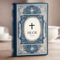 A beautifully designed Bible cover featuring elegant typography, intricate patterns, and a serene background