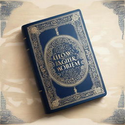 A beautifully designed cover of the Holy Bible, featuring intricate gold lettering and ornate patterns