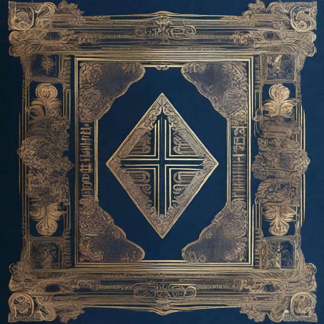 A beautifully designed cover of the Holy Bible, featuring intricate gold lettering and ornate patterns