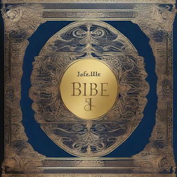 A beautifully designed cover of the Holy Bible, featuring intricate gold lettering and ornate patterns