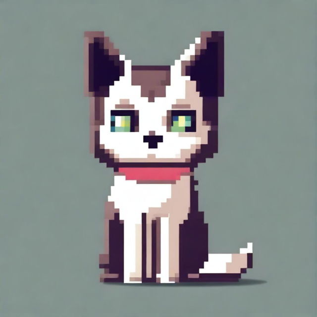 A pixel art illustration of a cat