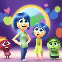 Create a vibrant and colorful scene from Inside Out 3, a Pixar movie