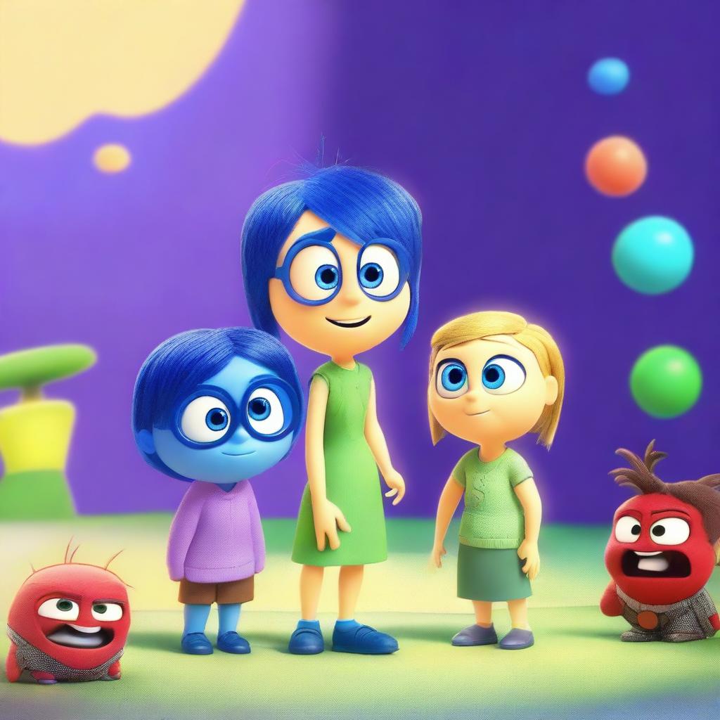 Create a vibrant and colorful scene from Inside Out 3, a Pixar movie